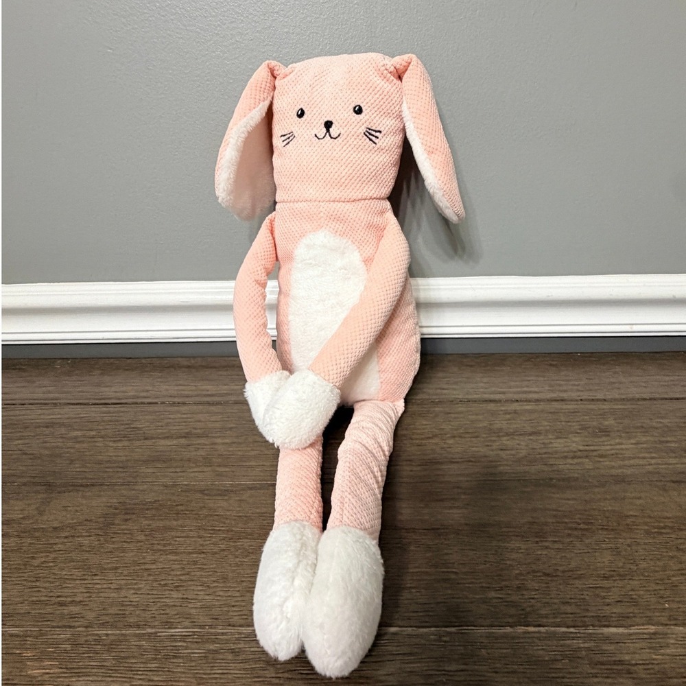 Pillowfort Pink Bunny Rabbit Pillow Plush Stuffed Animal Toy Waffle Knit Pink